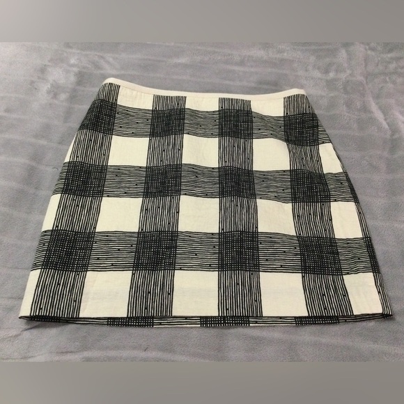 Madewell Dresses & Skirts - Madewell Bowery Checked Black and Cream Pencil Cotton Skirt Size 8
